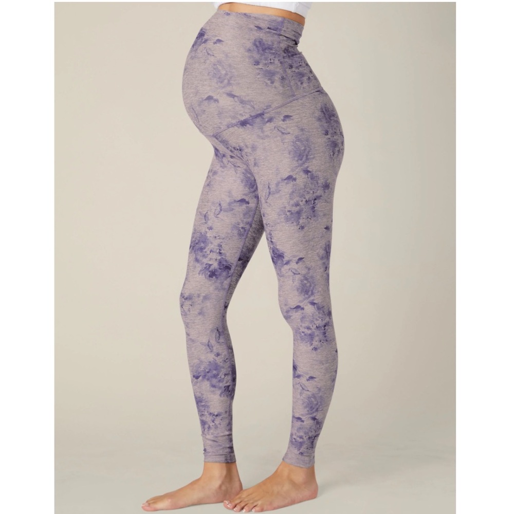 Purple Tie-Dye Maternity Leggings